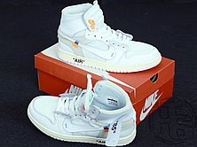 Чоловічі кросівки Air Jordan 1 Retro High Off-White Triple White AQ0818-100, фото 3