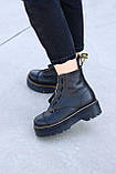 Демісезонні жіночі черевики Dr.Martens Jadon Black шкіряні чорні (мартинси чорний жадон), фото 5