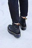 Демісезонні жіночі черевики Dr.Martens Jadon Black шкіряні чорні (мартинси чорний жадон), фото 6