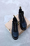 Демісезонні жіночі черевики Dr.Martens Jadon Black шкіряні чорні (мартинси чорний жадон), фото 4