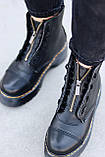 Демісезонні жіночі черевики Dr.Martens Jadon Black шкіряні чорні (мартинси чорний жадон), фото 3
