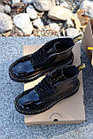 Демісезонні жіночі черевики Dr.Martens Jadon Black Patent шкіряні лакові чорні (мартинси чорний жадон), фото 4
