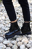 Демісезонні жіночі черевики Dr.Martens Jadon Black Patent шкіряні лакові чорні (мартинси чорний жадон), фото 7
