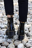 Демісезонні жіночі черевики Dr.Martens Jadon Black Patent шкіряні лакові чорні (мартинси чорний жадон), фото 6