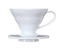 Пуровер Hario V60 02 білий пластиковий для заварювання кави на 1-4 порції VD-02W/VDR-02-W