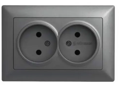 Розетка подвійна Gunsan Visage чорний