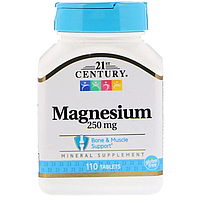 Магній Magnesium 250 мг 21st Century 110 таблеток