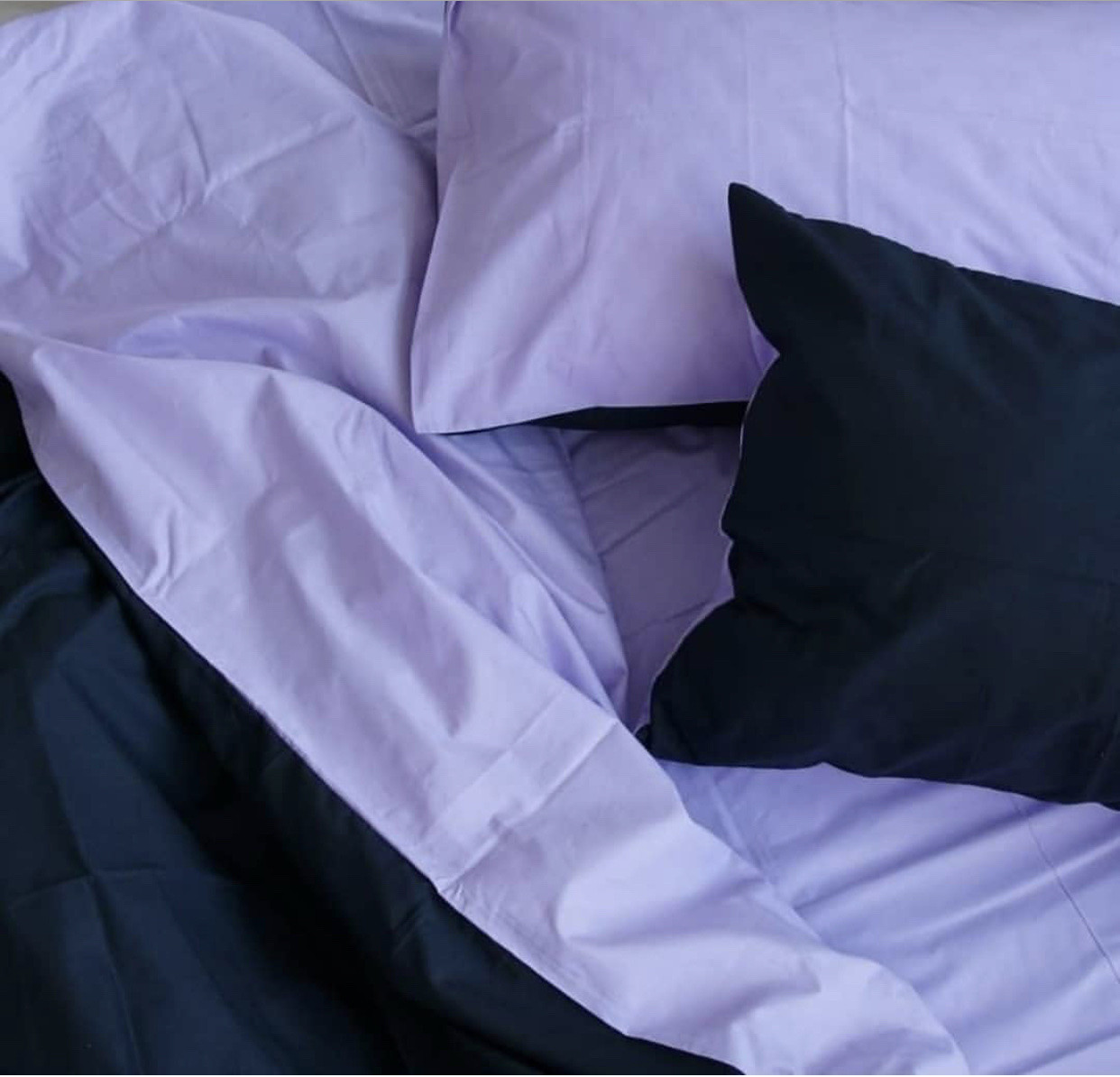 Постільна білизна бязь Мікс Лавандово-чорний, фото 1