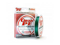 Шнур Classik PE X4 0.10mm. 4,5kg. 100m. cоl.Green ТМ FANATIK