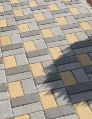 Тротуарна плитка цегла стандартний 200х100 білий, жовтий товщина 100 мм ( 235 кг/м2)
