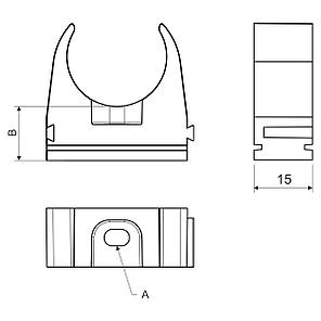 Пластиковий хомут для труб Ø16 мм Копос 5316E_KB, фото 2