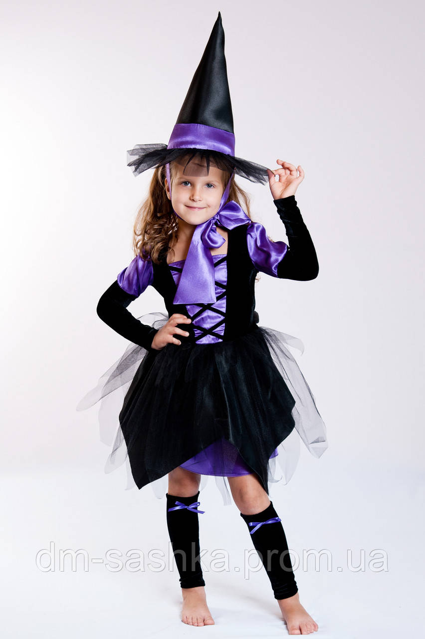 Карнавальный костюм для девочки Ведьмочка фиолетовая - фото 1 - id-p50724706
