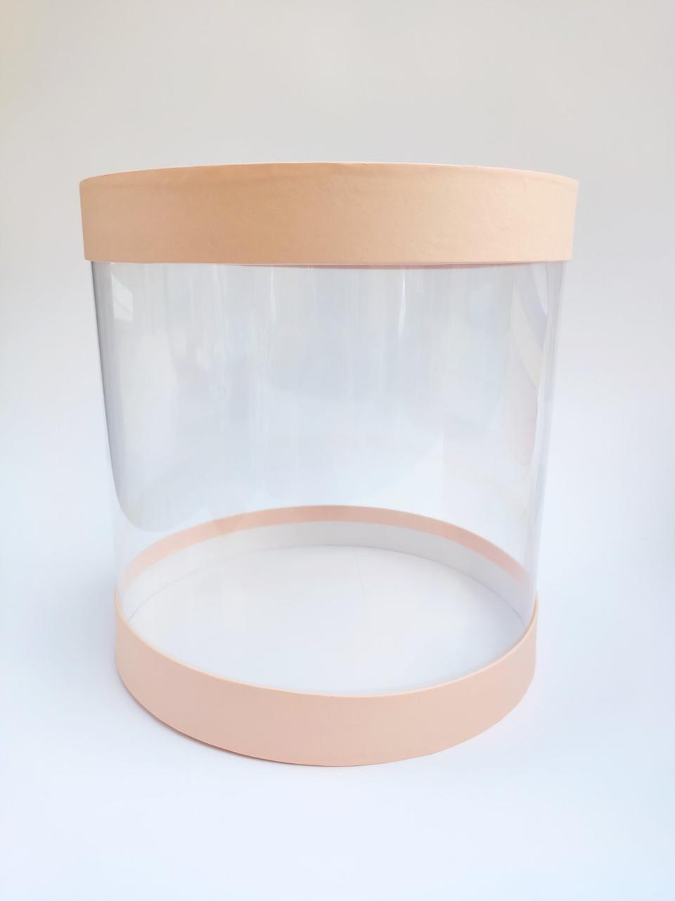 Коробка "Тубус" персикова для мусових тортів, 250*250