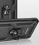 Ударостійкий чохол Serge Ring для Xiaomi Redmi Note 9/Redmi 10X червоний, протиударний із кільцем і магнітом, фото 5