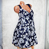 Великий купальник 66 розмір (10XL). Літній синій купальник (сукня) танкіні, труси з гарною посадкою, фото 6