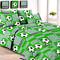 Комплект двухспального дитячої постільної білизни Футбол, Тиротекс, Бязь Люкс, зелений