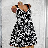 Великий купальник 70 розмір (12XL). Пляжний чорний купальник (сукня) танкіні, труси з глибокою посадкою, фото 6