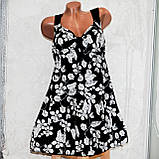 Великий купальник 72 розмір (13XL). Пляжний чорний купальник (сукня) танкіні, труси з глибокою посадкою, фото 5