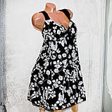 Великий купальник 70 розмір (12XL). Пляжний чорний купальник (сукня) танкіні, труси з глибокою посадкою, фото 2