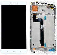 Дисплей для Xiaomi Mi Max 2 (MDE40, MDI40), модуль в зборі (екран і сенсор), з рамкою, оригінал Білий
