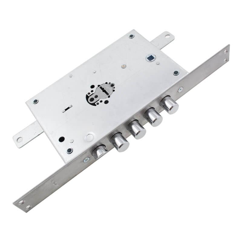 Замок для входных дверей Securemme 4-ригельный с защелкой под тяги хром ...