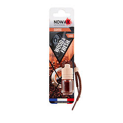 Ароматизатор автомобільний підвісний Nowax Wood&Fresh Coffee рідина (NX07704)