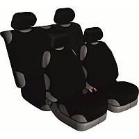 Майки на сиденья автомобиля Beltex Cotton передние и задние 4шт универсальные без подголовников черные (13210)