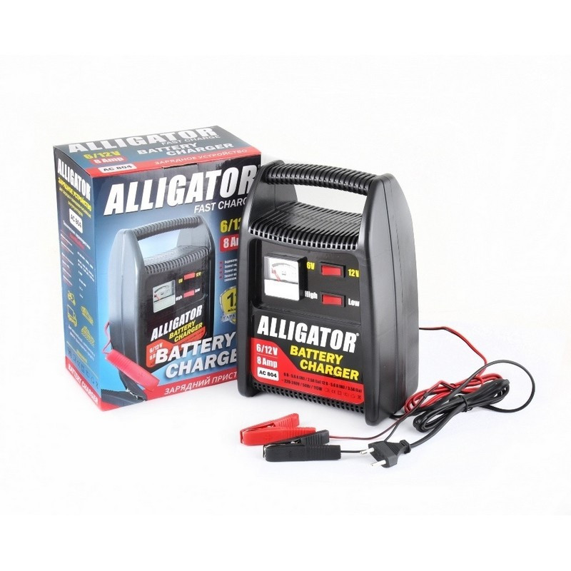 Зарядний пристрій для автомобільного акумулятора АКБ Alligator 6/12В 8А 15/120Ач (AC804)