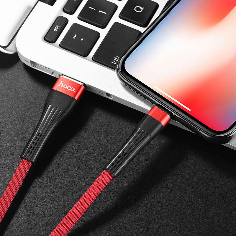 Кабель для айфон Hoco U39 Slender Lightning 1.2 м червоний (U39-i)
