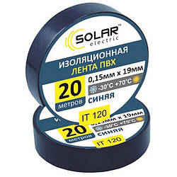 Изолента синяя 20м Solar