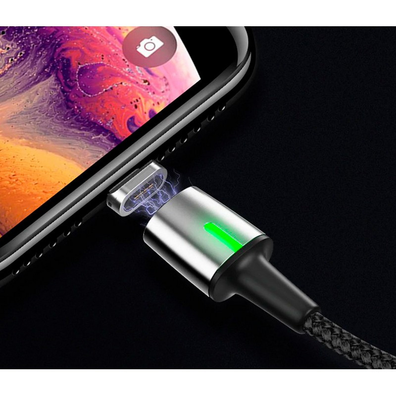 USB-кабель з магнітним коннектором Baseus Zinc Magnetic micro USB Cable 2.4 A 1 м чорний (CAMXC-A01)