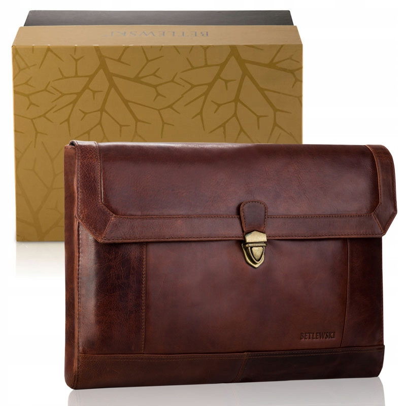 Чоловічий шкіряний портфель Betlewski 39 х 27 х 5 (TBS-305) - коричневий, фото 1