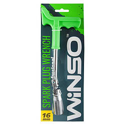 Ключ свічний Winso 148900 проф. з посиленою ручкою 16мм
