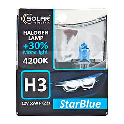 Галогеновая лампа Solar H3 12V 55W PK22s StarBlue 4200K (1243S2)