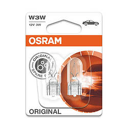 Лампи розжарювання OSRAM W3W 12V 3W W2.1x9.5d ORIGINAL (2821-BLI2)