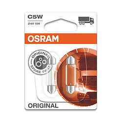 Лампи розжарювання OSRAM C5W 24V 5W SV8.5-8 ORIGINAL (6423-BLI2)