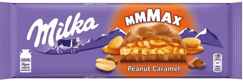 Шоколад молочний з карамеллю та арахісом Milka Peanut Caramel, 300 г, Швейцарія