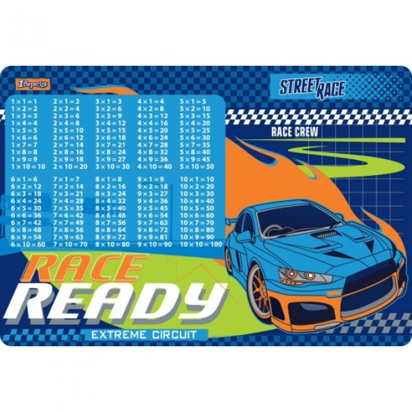 491863 Канцелярське приладдя Підкладка для стола дитяча тм 1 мотузка Street race (таблиця множення)