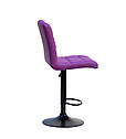 Стілець барний Augusto Bar BK - Base пурпурний 1010 екошкіра, чорна база з регулюванням висоти сидіння, фото 2