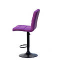 Стілець барний Augusto Bar BK - Base пурпурний 1010 екошкіра, чорна база з регулюванням висоти сидіння, фото 3