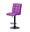 Стілець барний Augusto Bar BK - Base пурпурний 1010 екошкіра, чорна база з регулюванням висоти сидіння, фото 4