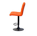 Стілець барний Augusto Bar BK - Base оранж 1012 екошкіра, чорна база з регулюванням висоти сидіння, фото 3