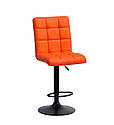 Стілець барний Augusto Bar BK - Base оранж 1012 екошкіра, чорна база з регулюванням висоти сидіння, фото 2