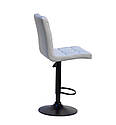 Стілець барний Augusto Bar BK - Base сірий 1008 екошкіра, чорна база з регулюванням висоти сидіння, фото 2