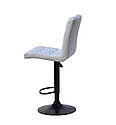 Стілець барний Augusto Bar BK - Base сірий 1008 екошкіра, чорна база з регулюванням висоти сидіння, фото 4