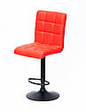 Стілець барний Augusto Bar BK - Base червоний 1007 екошкіра, чорна база з регулюванням висоти сидіння, фото 2