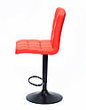 Стілець барний Augusto Bar BK - Base червоний 1007 екошкіра, чорна база з регулюванням висоти сидіння, фото 4
