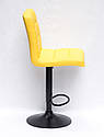 Стілець барний Augusto Bar BK - Base жовтий 1006 екошкіра, чорна база з регулюванням висоти сидіння, фото 2