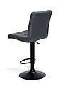 Стілець барний Augusto Bar BK - Base сірий 1001 екошкіра, чорна база з регулюванням висоти сидіння, фото 3