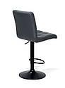 Стілець барний Augusto Bar BK - Base сірий 1001 екошкіра, чорна база з регулюванням висоти сидіння, фото 2